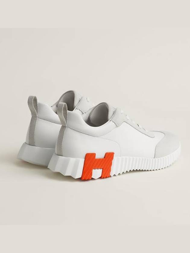 Bouncing Leather Low Top Sneakers White - HERMES - BALAAN 3