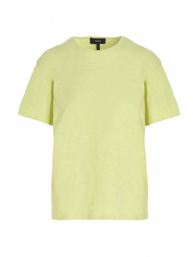 Women's Perfect Slub Cotton Short Sleeve T-Shirt Lime - THEORY - BALAAN.