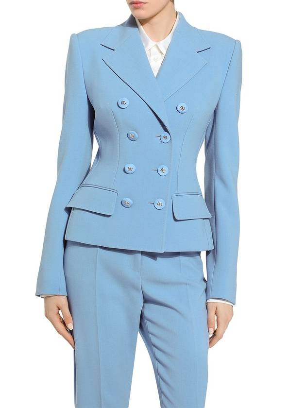 Dolce & Gabbana Light Blue Virgin Wool Blazer - DOLCE&GABBANA - BALAAN 4