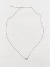 V Logo Signature Metal Necklace Silver - VALENTINO - BALAAN 2