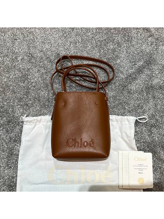 Sense Micro Calfskin Tote Bag Camel - CHLOE - BALAAN 3