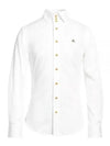 Embroidered Logo Big Collar Cotton Long Sleeve Shirt White - VIVIENNE WESTWOOD - BALAAN 2