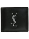 Cassandre East West Monogram Smooth Leather Wallet Black - SAINT LAURENT - BALAAN 1