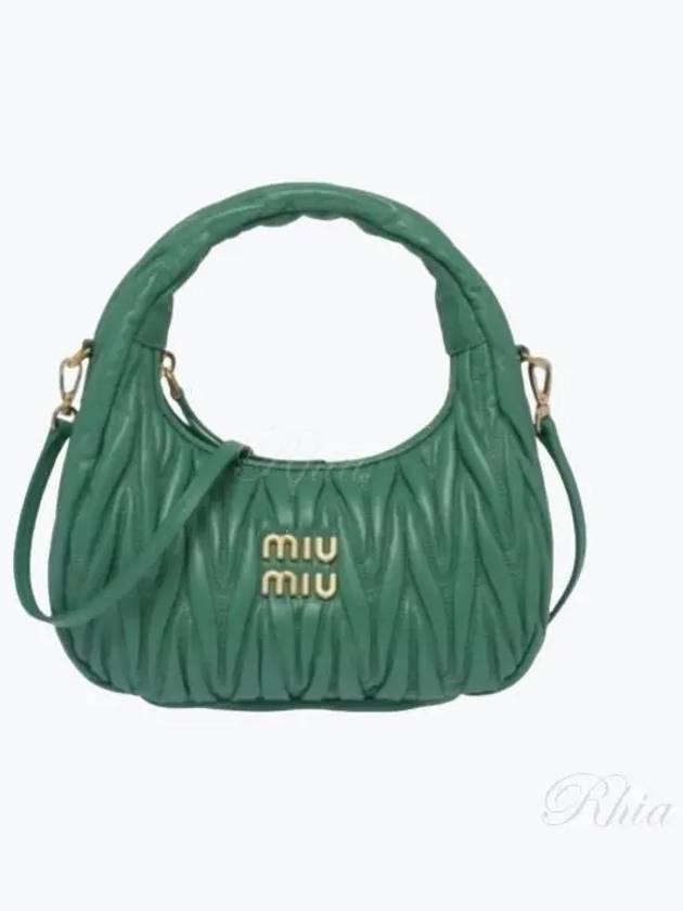 Wander Materasse Nappa Leather Mini Hobo Tote Bag Sage Green - MIU MIU - BALAAN 2