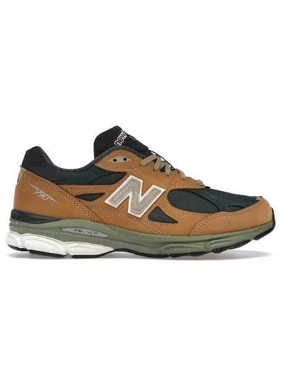 990v3 Low Top Sneakers Green Tan - NEW BALANCE - BALAAN 2