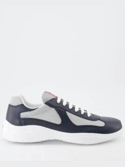 America's Cup Leather Low Top Sneakers Silver Navy - PRADA - BALAAN 2