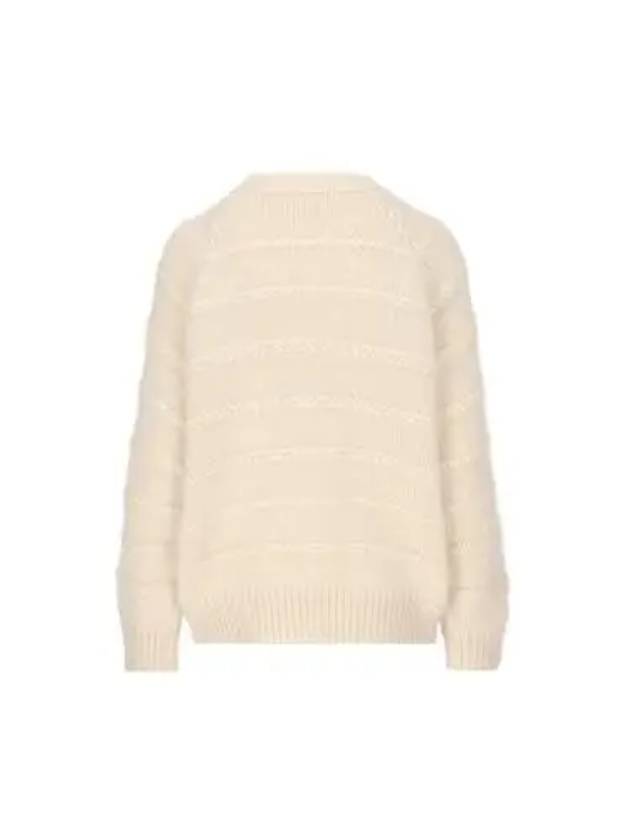 Triomphe Mohair Blend Knit Top Beige - CELINE - BALAAN 3