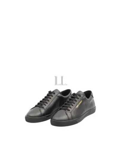 Andy Embossed Logo Leather Low Top Sneakers Black - SAINT LAURENT - BALAAN 2