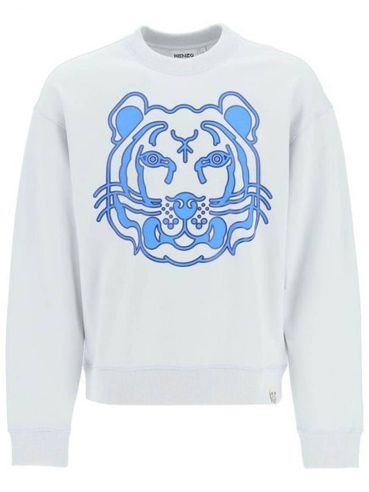 K Tiger Print Sweatshirt Pale Gray - KENZO - BALAAN.