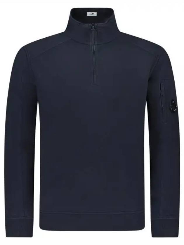 Light Fleece Half Zip-Up Sweatshirt Navy - CP COMPANY - BALAAN 2