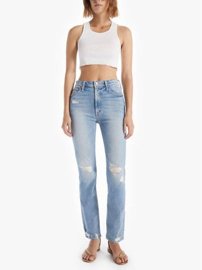 High Waist Rider Skimp Straight Jeans Blue - MOTHER - BALAAN 2