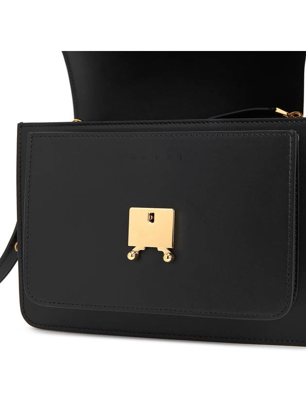 Trunk Medium Calfskin Shoulder Bag Black - MARNI - BALAAN 9