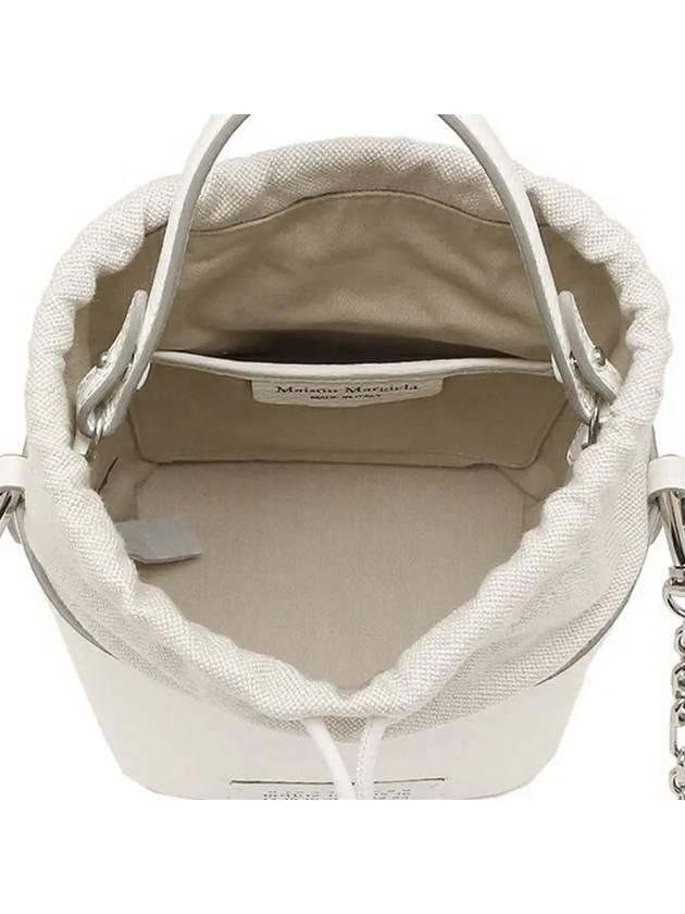 5AC Number Logo Texture Leather Bucket Bag Ivory - MAISON MARGIELA - BALAAN 5