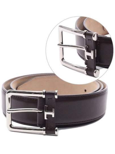 T Logo Leather Belt Brown - TOD'S - BALAAN 2