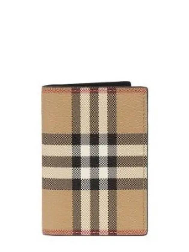 Vintage Check Leather Half Wallet Beige - BURBERRY - BALAAN 2