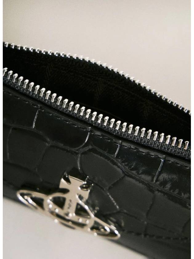 Embossed Half Moon Card Wallet Black - VIVIENNE WESTWOOD - BALAAN 6