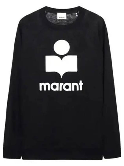 Kieffer Logo Print Linen Long Sleeve T-Shirt Black - ISABEL MARANT - BALAAN 2