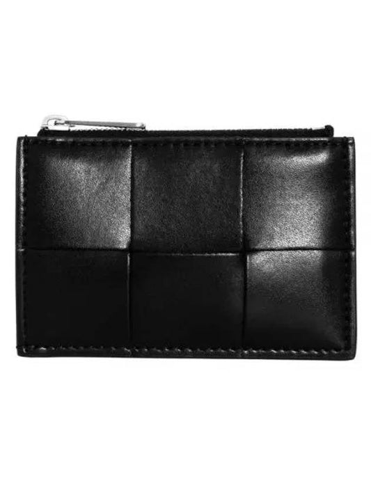 Intrecciato Silver Plated Pouch Key Holder Black - BOTTEGA VENETA - BALAAN 2