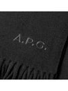 Signature Embroidered Logo Wool Muffler Black - A.P.C. - BALAAN 5