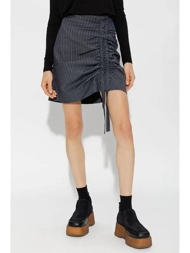 Women's Striped A-Line Skirt Grey - GANNI - BALAAN 3