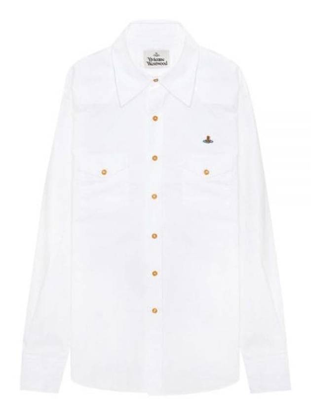 ORB Logo Cotton Long Sleeve Shirt White - VIVIENNE WESTWOOD - BALAAN 2