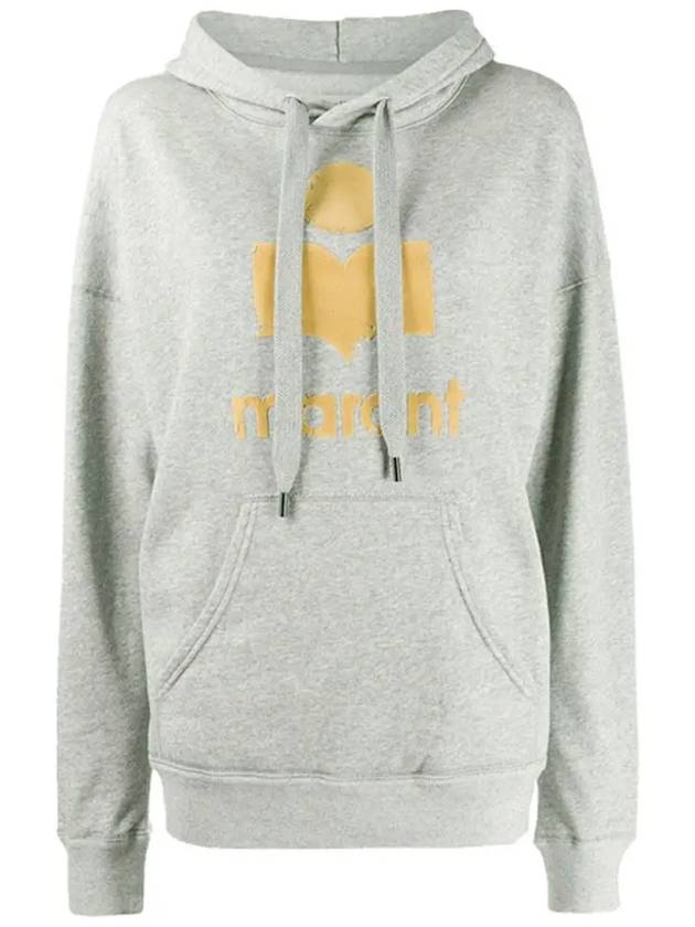 Mansel Velor Logo Hoodie Grey - ISABEL MARANT - BALAAN 2