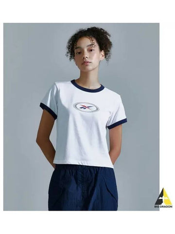 Essentials Semi Cropped Ringer T Shirt Women White - REEBOK - BALAAN 1