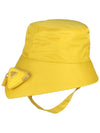 triangle logo pouch re-nylon bucket hat yellow - PRADA - 4