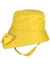 Triangle Logo Pouch Re-Nylon Bucket Hat Yellow - PRADA - BALAAN 4