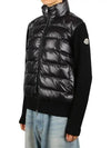 Logo Patch Padded Wool Cardigan Black - MONCLER - BALAAN 2