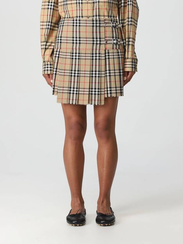 Vintage Check Wool Kilt pleated skirt Archive Beige - BURBERRY - BALAAN 2