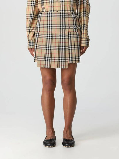 Vintage Check Wool Kilt pleated skirt Archive Beige - BURBERRY - BALAAN 2