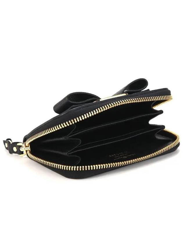 Vara Bow Zipper Card Wallet Black - SALVATORE FERRAGAMO - BALAAN 7