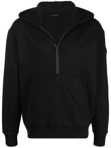 Logo Patch Half-Zip Hoodie Black - MONCLER - BALAAN 1