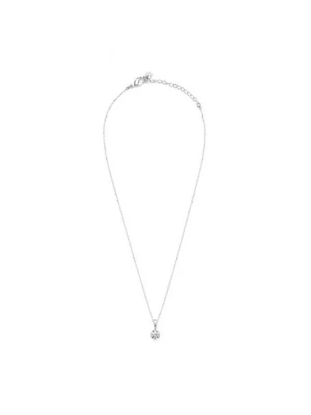 Stilla Round Cut Crystal Pendant Necklace Silver - SWAROVSKI - BALAAN 3