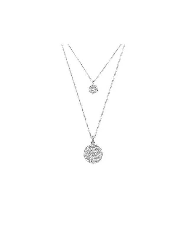 Sublima Layered Pendant Rhodium Necklace Silver - SWAROVSKI - BALAAN 2