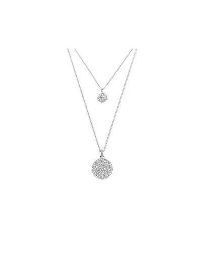 Sublima Layered Pendant Rhodium Necklace Silver - SWAROVSKI - BALAAN 2