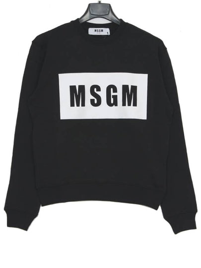 Box Logo Print Sweatshirt Black - MSGM - BALAAN 2