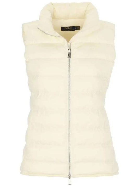 Embroidery Logo Pony Zipper Outerwear Padded Vest White - POLO RALPH LAUREN - BALAAN 2