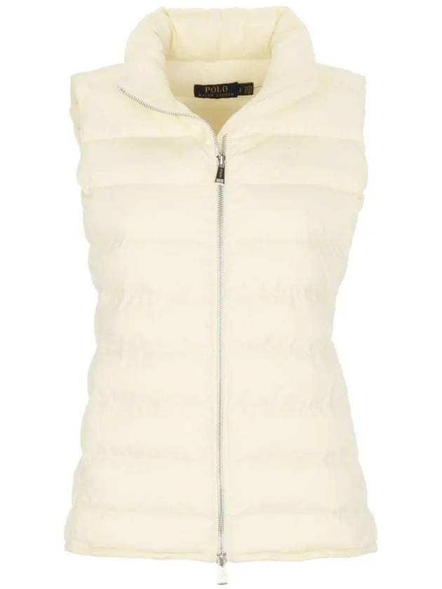 Embroidery Logo Pony Zipper Outerwear Padded Vest White - POLO RALPH LAUREN - BALAAN 3