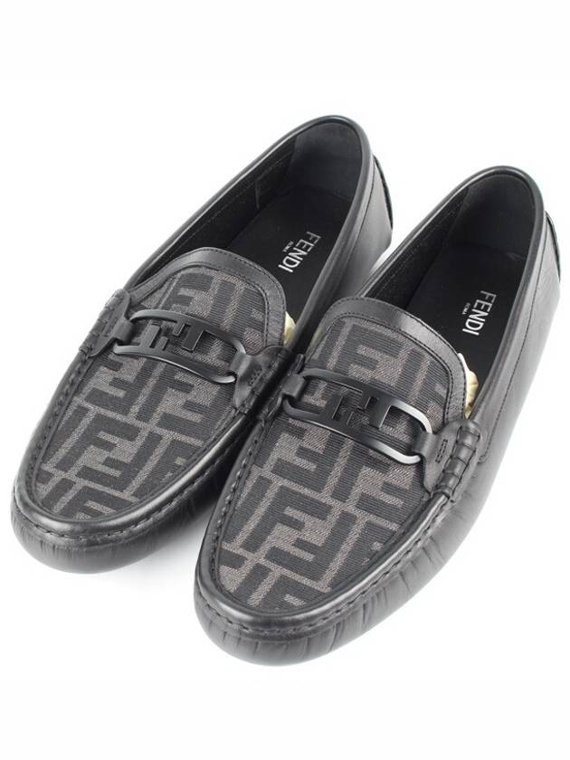 Oh Rock Driving Leather Loafer Black 9 280 - FENDI - BALAAN 1