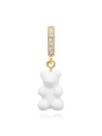 NOSTALGIA BEAR POWDER PAVE CONNECTOR Pendant Women Charm - CRYSTAL HAZE - BALAAN 2