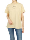 Logo Relaxed Fit Short Sleeve T-Shirt Pale Khaki - GANNI - BALAAN 8