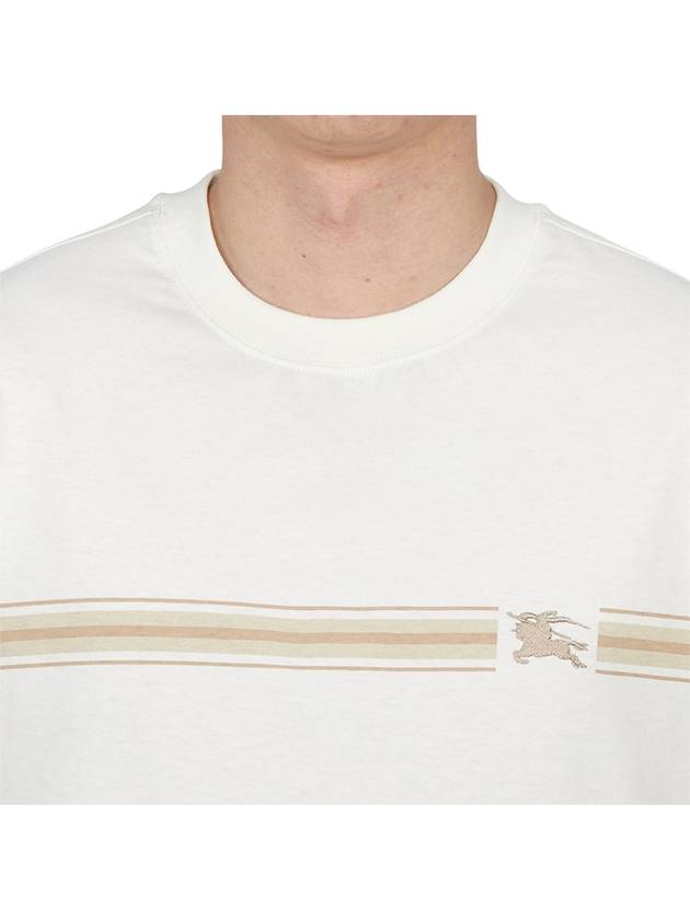 Striped Cotton Short Sleeve T-Shirt Ice - BURBERRY - BALAAN 6