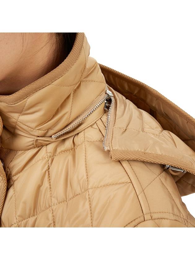 Women's Cropped Quilted Hoodie Jacket Archives Beige - BURBERRY - BALAAN 11