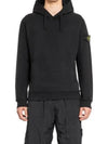 Wappen Patch Brushed Cotton Fleece Hoodie Black - STONE ISLAND - BALAAN 2