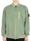 Men's Cupro Cotton Twill TC Bomber Jacket Green - STONE ISLAND - BALAAN 2