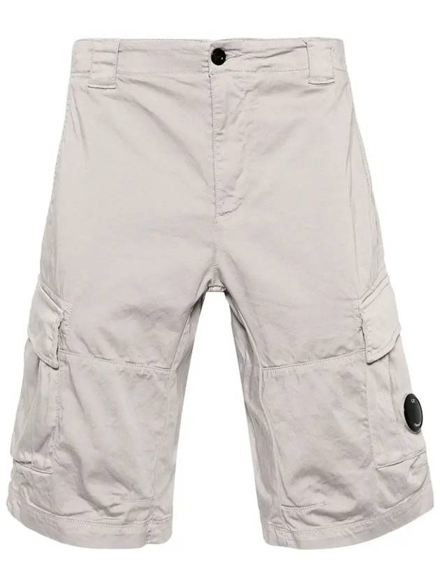 Stretch Satin Cargo Shorts Grey - CP COMPANY - BALAAN 2