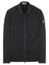 Brushed Organic Cotton Overshirt Jacket Black - STONE ISLAND - BALAAN 2