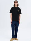 Chillax Fox Patch Regular Short Sleeve T-Shirt Black - MAISON KITSUNE - BALAAN 8